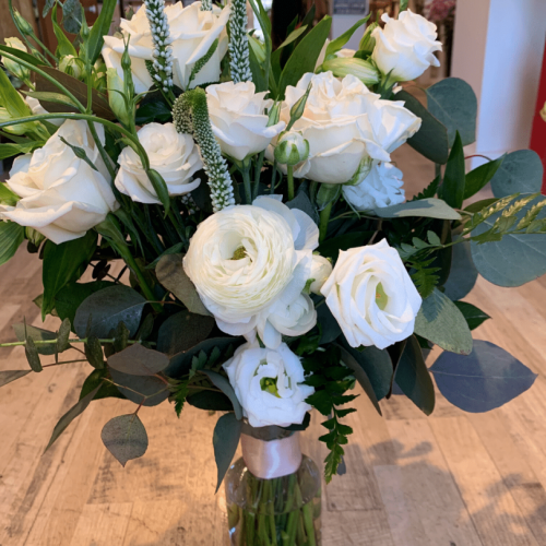 Whites & Greens Bouquet in a Vase