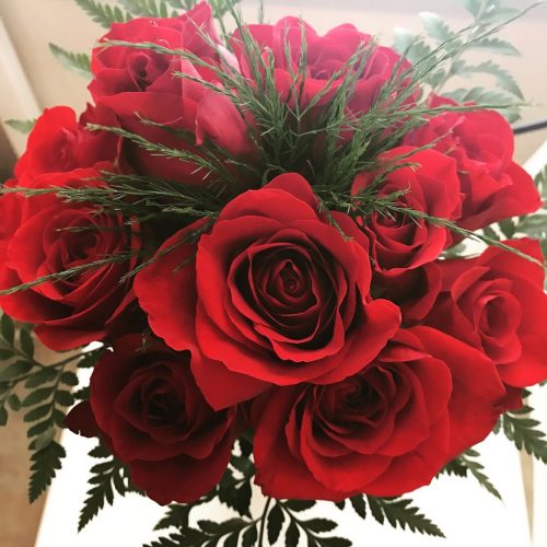 Dozen Roses in a Vase